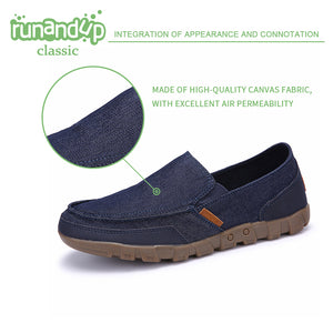 Z Slip on Shoes for Men Canvas Comfort Casual Loafers Vintage Breathable Boat Shoes | runandup